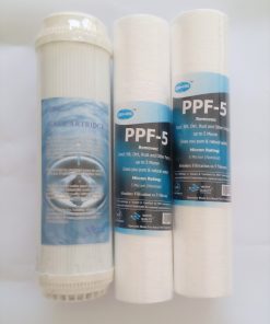 Alternative view of Pack of 2 PPF-5 + 1 GAC Granular Activated Carbon Filters Cartridges 10″ UDF+PP