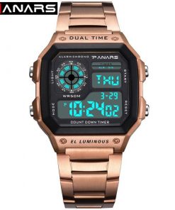 PANARS 8113 Sports Waterproof LED Watch for Man - Rose Gold - Image 2