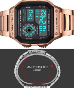 PANARS 8113 Sports Waterproof LED Watch for Man - Rose Gold - Image 6
