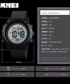 SKMEI Sports Fashion Waterproof Digital Watch For Men 1416 (Army Green With Steel Ring) - Image 4