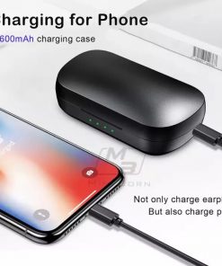 Phantom IP010 Plus Earbuds - TWS Bluetooth 5.0 True Wireless Earbuds Mini Bluetooth Earphone Stereo Headphones with 2600mAh Wireless Charging Case 130-Hour Playtime,IPX5 Water-Resistant, Deep Bass, Stereo Calls, AAC (Black) - Image 3