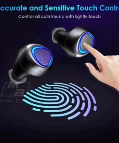 Phantom IP010 Plus Earbuds - TWS Bluetooth 5.0 True Wireless Earbuds Mini Bluetooth Earphone Stereo Headphones with 2600mAh Wireless Charging Case 130-Hour Playtime,IPX5 Water-Resistant, Deep Bass, Stereo Calls, AAC (Black) - Image 4