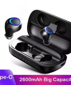 Phantom IP010 Plus Earbuds - TWS Bluetooth 5.0 True Wireless Earbuds Mini Bluetooth Earphone Stereo Headphones with 2600mAh Wireless Charging Case 130-Hour Playtime,IPX5 Water-Resistant, Deep Bass, Stereo Calls, AAC (Black)