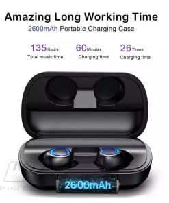 Phantom IP010 Plus Earbuds - TWS Bluetooth 5.0 True Wireless Earbuds Mini Bluetooth Earphone Stereo Headphones with 2600mAh Wireless Charging Case 130-Hour Playtime,IPX5 Water-Resistant, Deep Bass, Stereo Calls, AAC (Black) - Image 2